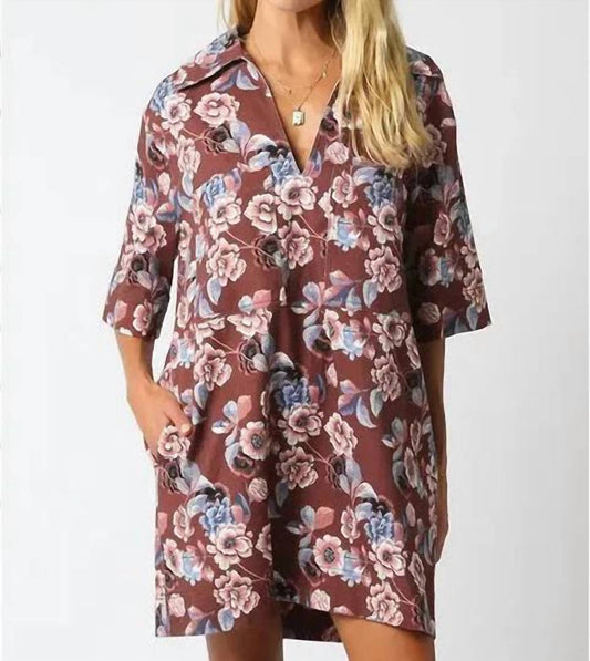 Entro - Angie Floral Twill Shift Dress