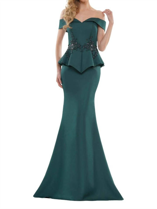 Colors Dress - Peplum Off The Shoulder Gown