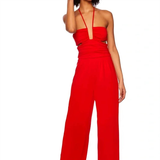 Susana Monaco - Square String Halter Flare Leg Jumpsuit