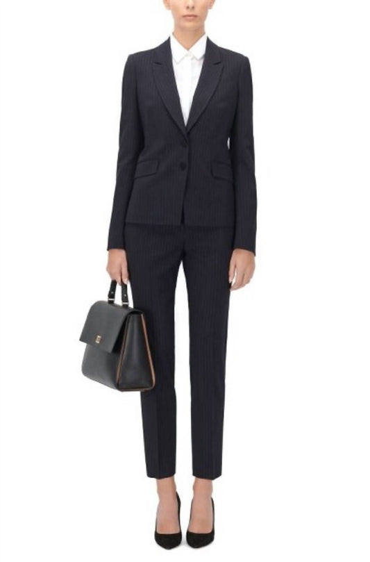 Hugo Boss - Tiluna Striped Wool Ankle Pants