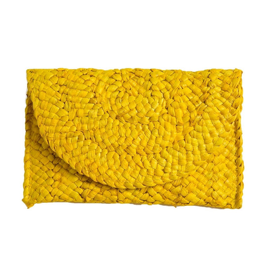 Top It Off - Women's Eliza Rattan Woven Straw Clutch