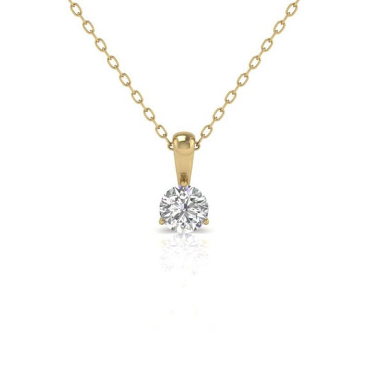 Diana M Jewels - 4.00 Cts Lab Grown Round Diamond Solitaire On A Bail Pendant Necklace