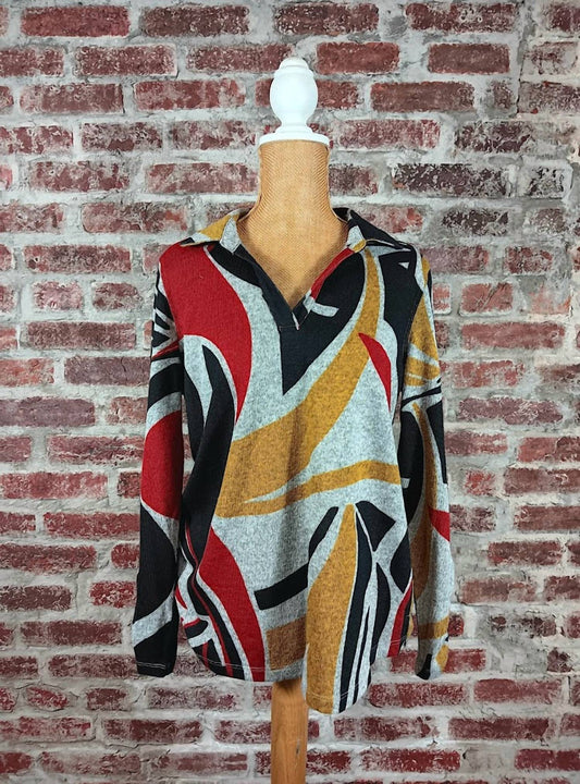 Multiples - V-neck Collar Top