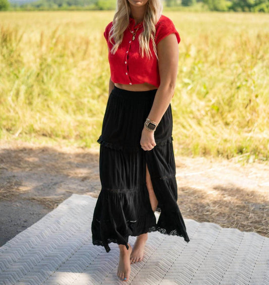 Angie - Women's Summertime Waves Maxi Skirt