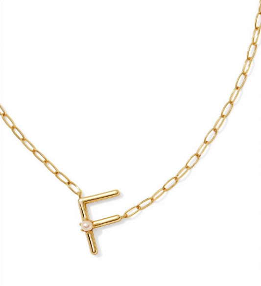 Kendra Scott - Women's Pearl Letter F Pendant Necklace