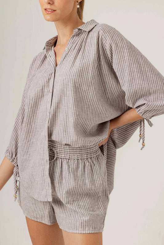 Sundays - Stone Stripe Penny Shorts