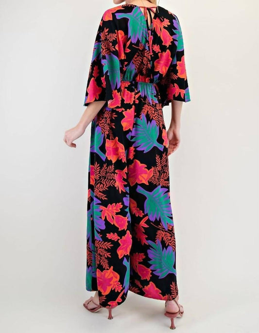 Easel - Half Sleeves V-neck Printed Romper