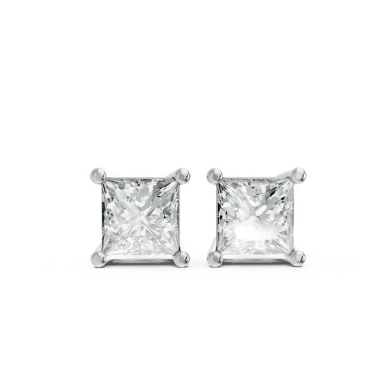 Aamiaa - Women's Princess Shape 4 Prong Push Back Studs