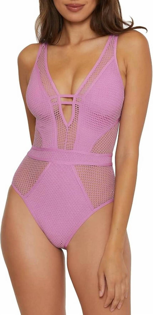 Becca - Plunge-neck One-piece Swimsuit