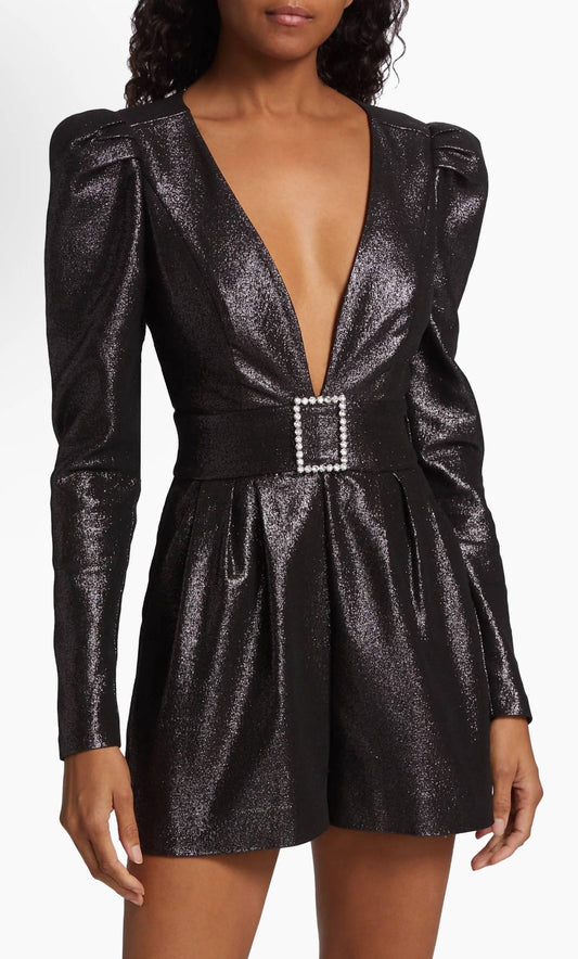Ramy Brook - Brooke Metallic Belted Romper