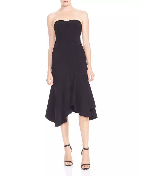 Halston Heritage - Strapless Flounce Fit & Flare Dress