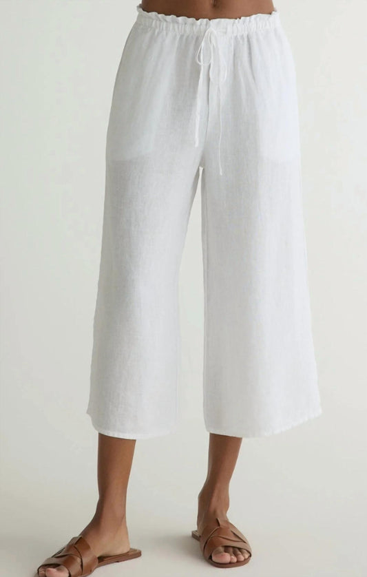 Bella Dahl - Ruffle Waist Wide Leg Crop Pants