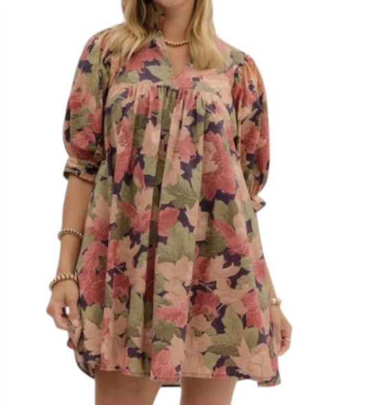 Entro - Floral Pullover Mini Dress