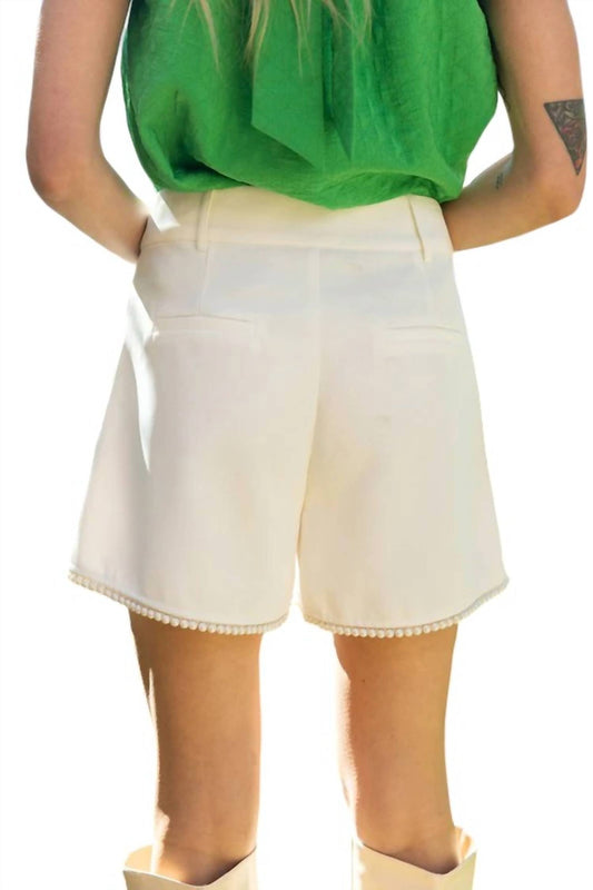 Voy - Mimi Pearl Trim Pleated Shorts