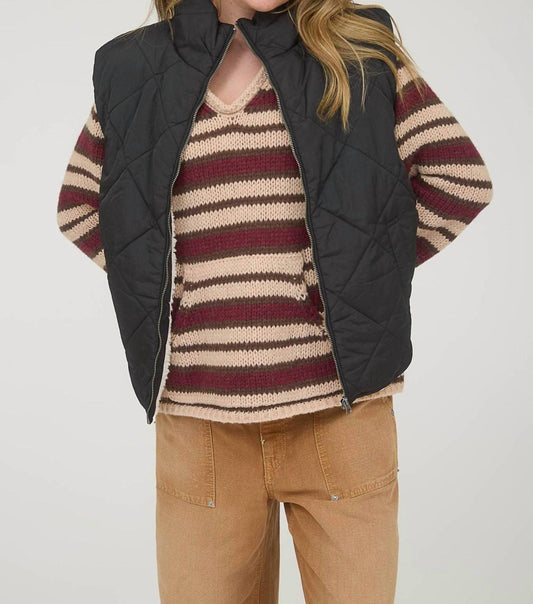 Blu Pepper - Women's Quilted Zip Up Fleece Lined Puffer Vest