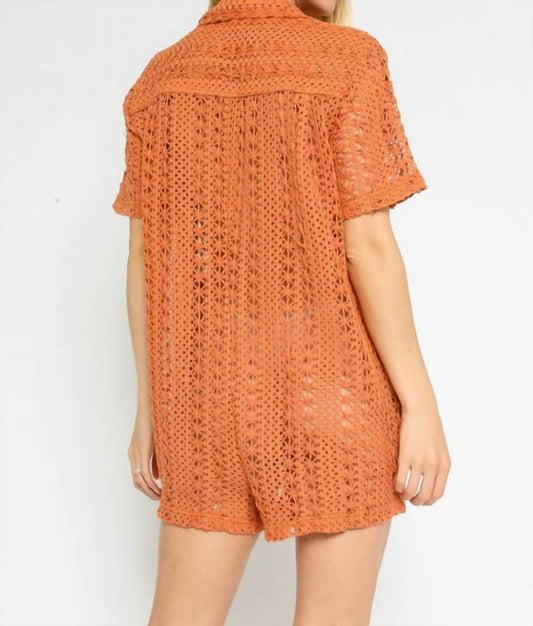 Olivaceous - Aaliyah Crochet Romper