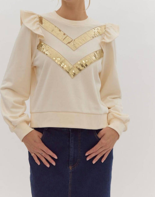 Entro - Margaret Sequin Ruffle Sweatshirt