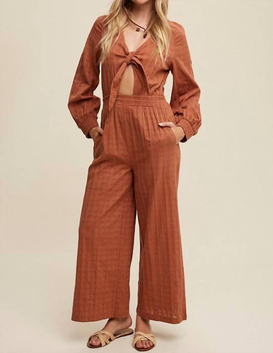 Listicle - Ali Mack Tie Front Jumpsuit