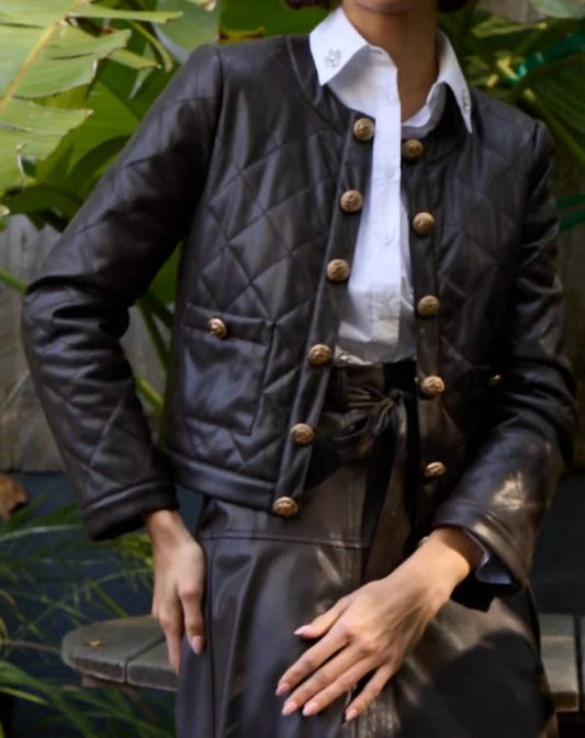 Stellah - Vegan Leather Quilted Jacket