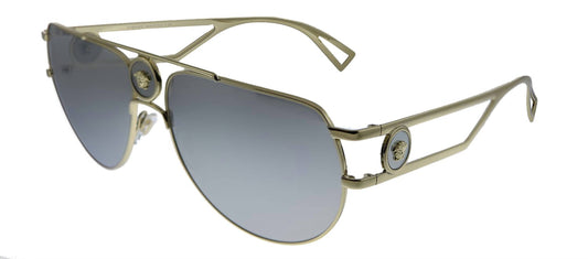 Versace - Aviator Metal Sunglasses with Silver Mirror Lens