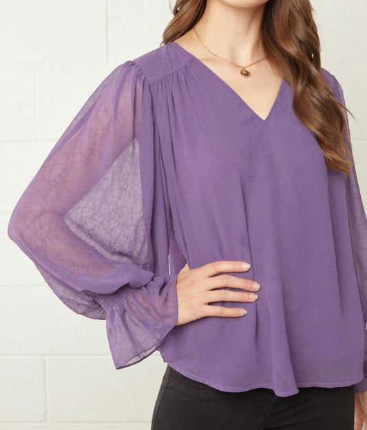 Entro - Textured V-neck Top