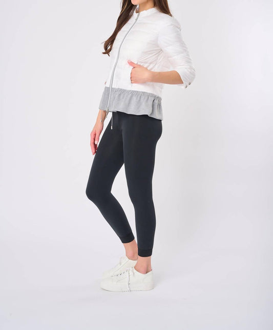 Anorak - Quilted Knit Peplum Puffer Jacket