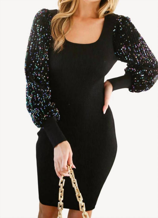 Vine & Love - Bodycon Sequin Sleeve Dress