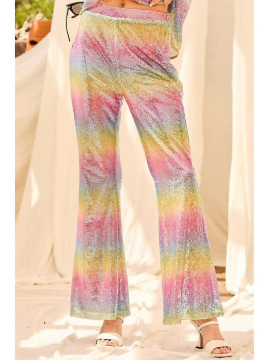 Main Strip - Steffie Sequin Wide Leg Pants