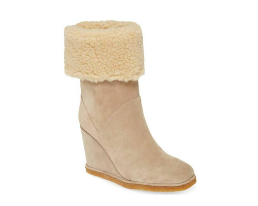 Jeffrey Campbell - Women Suede Shearling Leather Wedge Boots