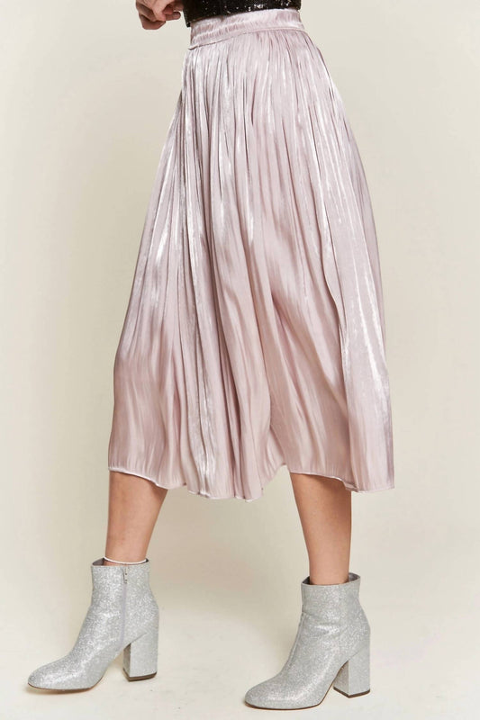 J.Nna - Metallic Pleated Midi Skirt
