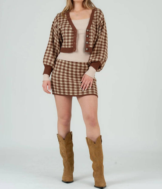 Lucca - Sweater Knit Cardigan And Skirt Set