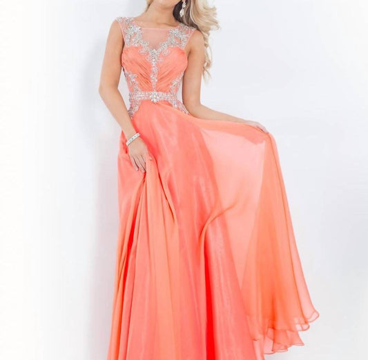 Rachel Allan - Beaded Chiffon Prom Gown