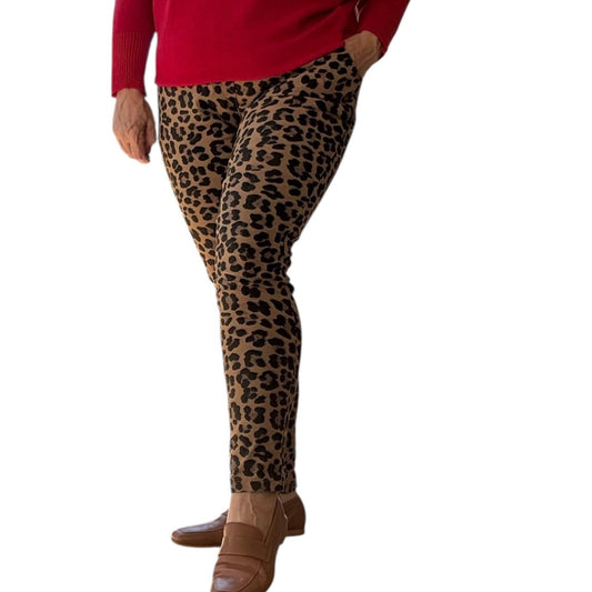 Made In Italy - Chic Leopard Print Italian Magic Pants