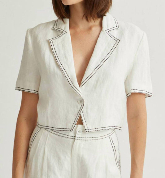 Crescent - Jessie Contrast Stitch Blazer Top