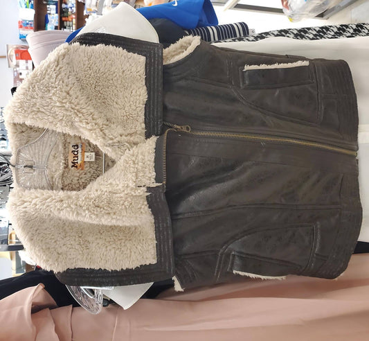 Mudd - Women's Sherpa Pleather Vest