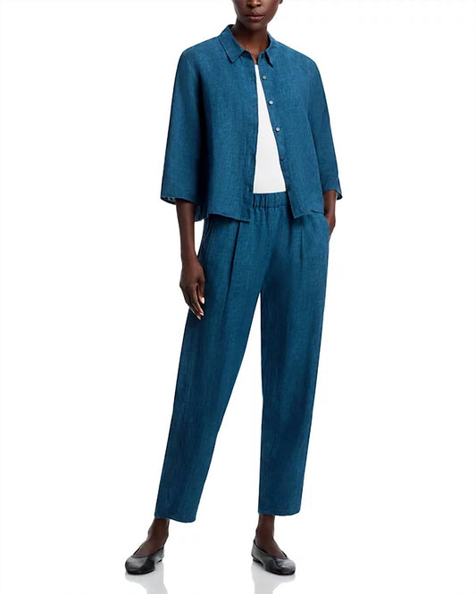 Eileen Fisher - Pleated Linen Ankle Lantern Pants
