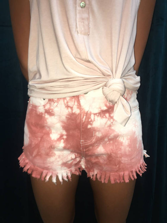 Tie Dye Fringe Shorts