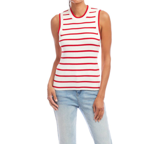 Karen Kane - Stripe Ribbed Sweater Tank Top