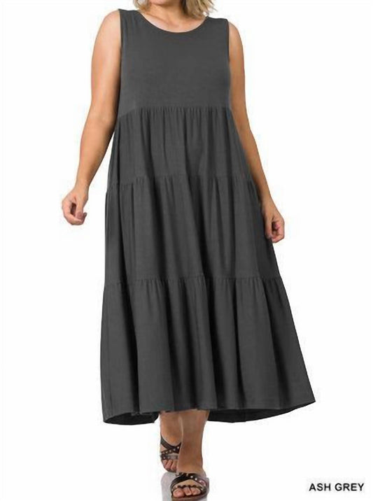 Zenana - Tiered Ruffle Dress - Plus