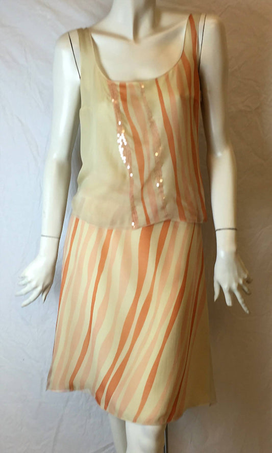 Genny - Women's Silk Top And Skirt Combo