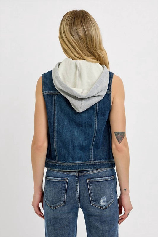 Risen - Renee Hooded Denim Vest
