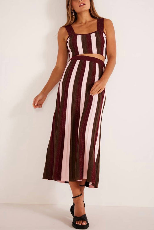 Minkpink - Eden Metallic Knit Midi Skirt