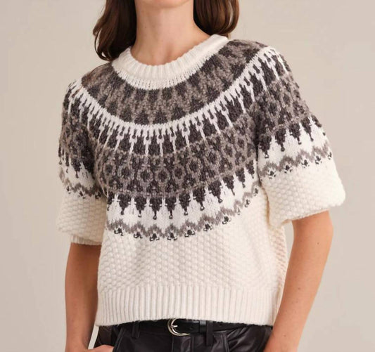 525 America - Alora Puff Sleeve Fair Isle Top