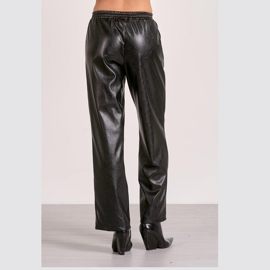 Elan - Vegan Leather Wide Leg Pants