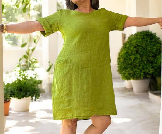 Made In Italy - Linen Dress With Pockets