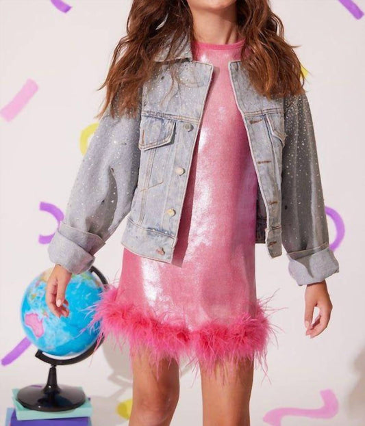 Lola + The Boys - Crystal Bow Denim Jacket