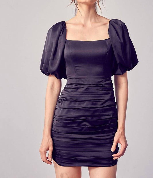 Do+Be - Satin Puff Sleeve Mini Dress