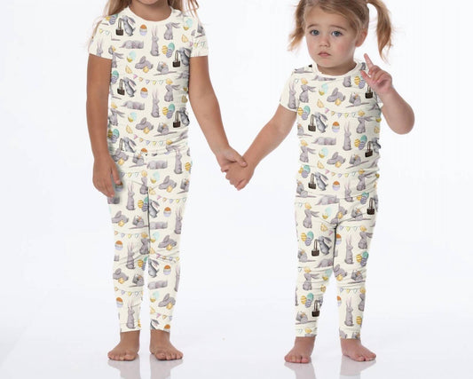 Kickee - Girl's Short Sleeve Pajama Set (12m - Toddler)