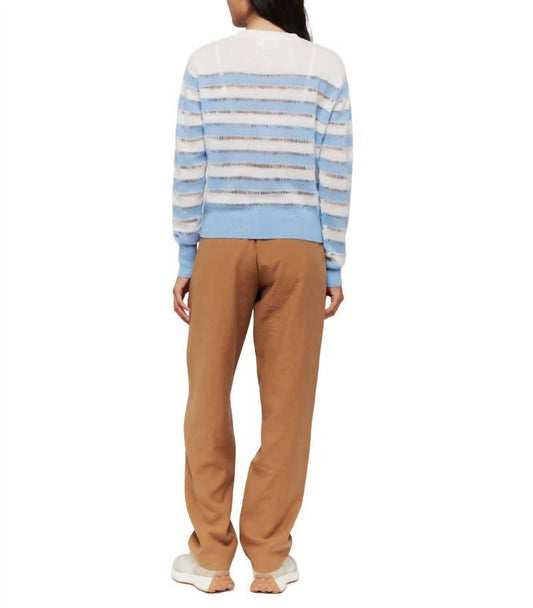 Brodie Cashmere - Beach Stripe Crew Sweater