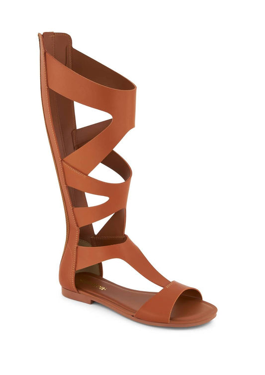 Andrea - Women's Tall Gladiator Sandals With Back Zipper